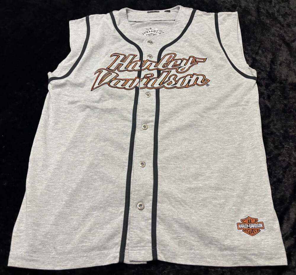 Men Large Vintage Harley-Davidson San Diego CA Baseball Jersey